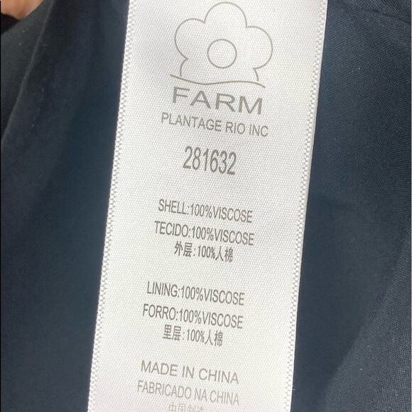 FARM RIO Stardust Blouse Sheer Ruffle Neck - Size S - Picture 7 of 9